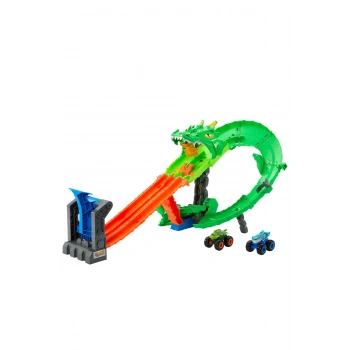 Monster Trucks Köpek Balığı ve Dinozor Korkunç Ejderhaya Karşı oyun seti JFR06