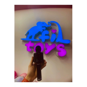 Ses değiştirmeli karaoke mikrofon şarj edilebilir siyah