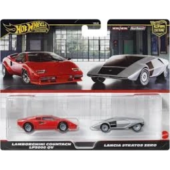 1:64 Hot Wheels Premium Car Culture 2li Paket Lamborghini Countach Lp5000 Qv Ve Lancia Stratos Zero