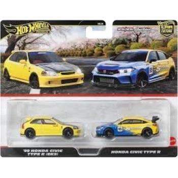 1:64 Hot Wheels Premium Car Culture 2li Paket 99 Honda Civic Type R Ve Honda Civic Type R