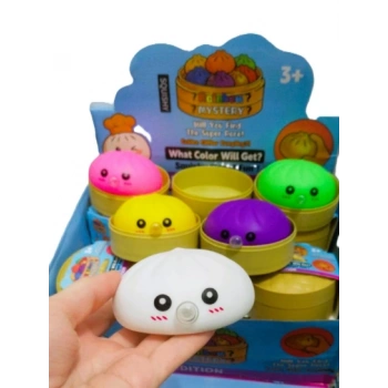 Twins Stars Baloncuklu Squishy Stres Topu Sıkılabilir Duyusal Oyuncak Çin Mantısı Kutu Şeklinde -10 Cm-(1 Adet)
