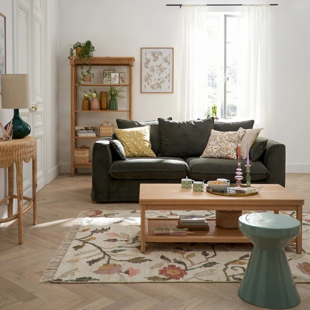 Altea Rattan Detaylı Masif Ahşap Orta Sehpa