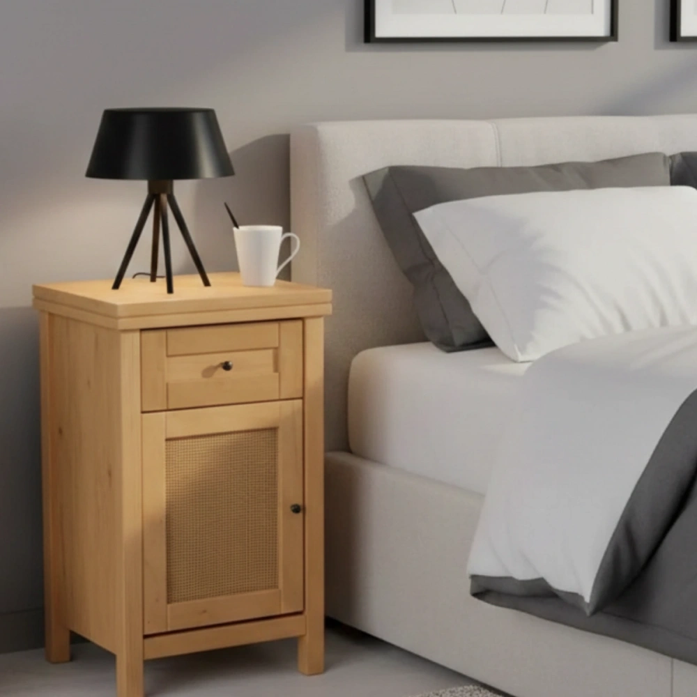 Altea Rattan Detaylı Masif Komodin