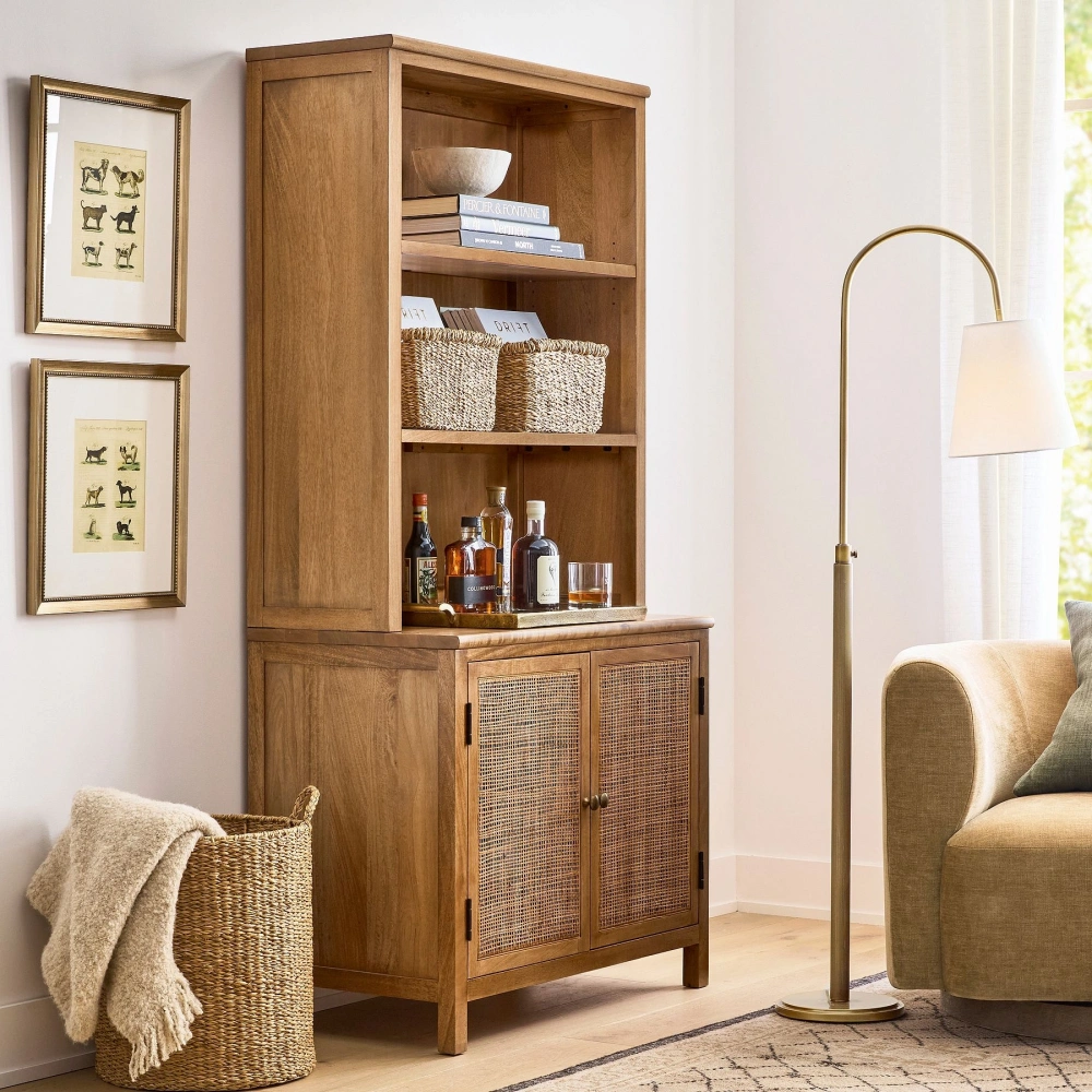 Rattoria Çok Amaçlı Masif Ahşap Kitaplık, Büfe