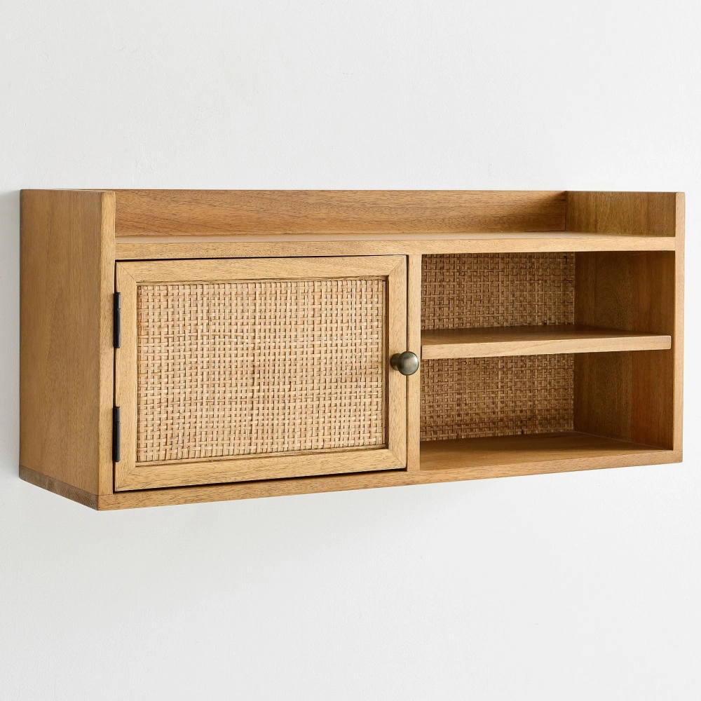 Rattoria Masif Ahşap Antre Kapaklı Duvar rafı