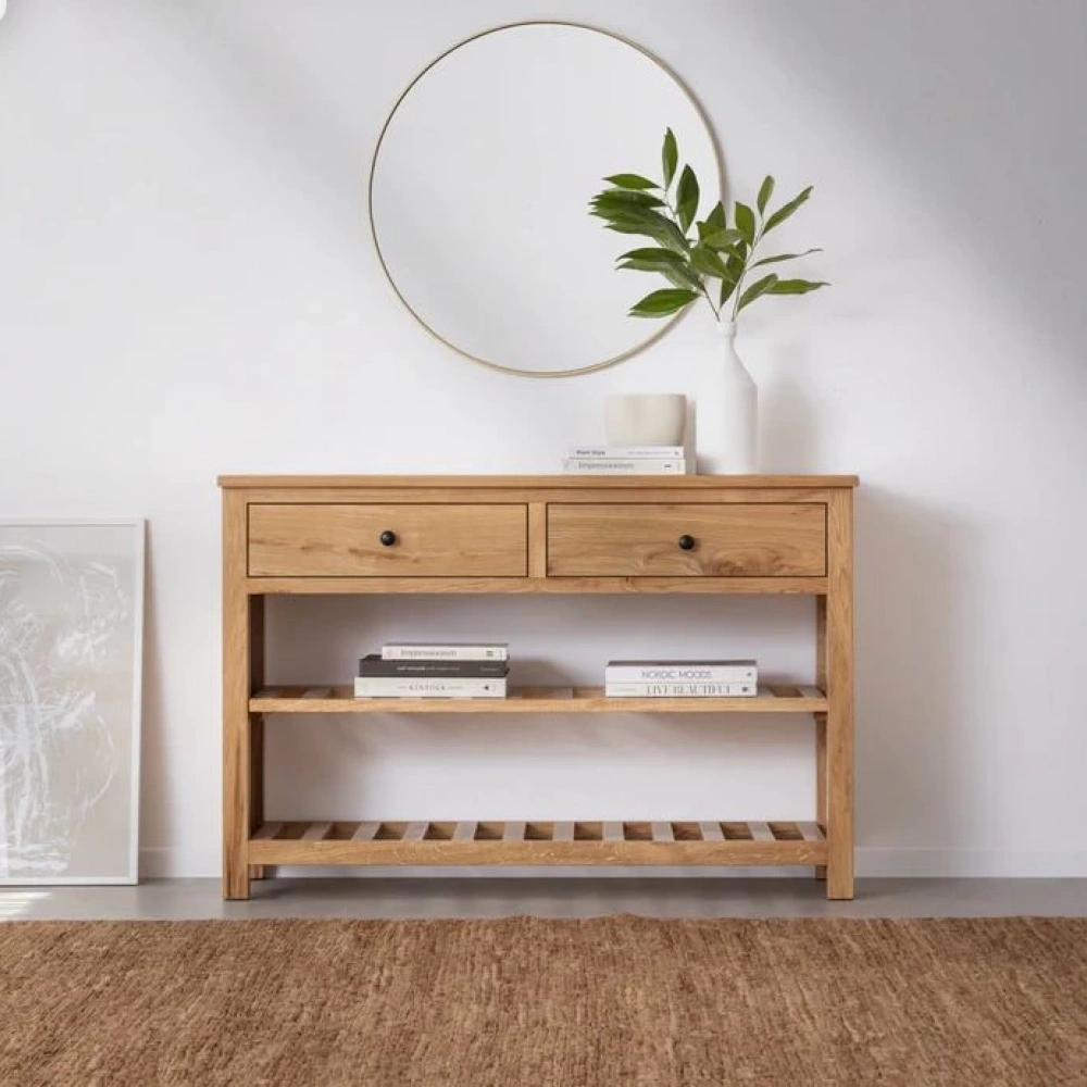 Ahşap ızgara raflı masif dresuar