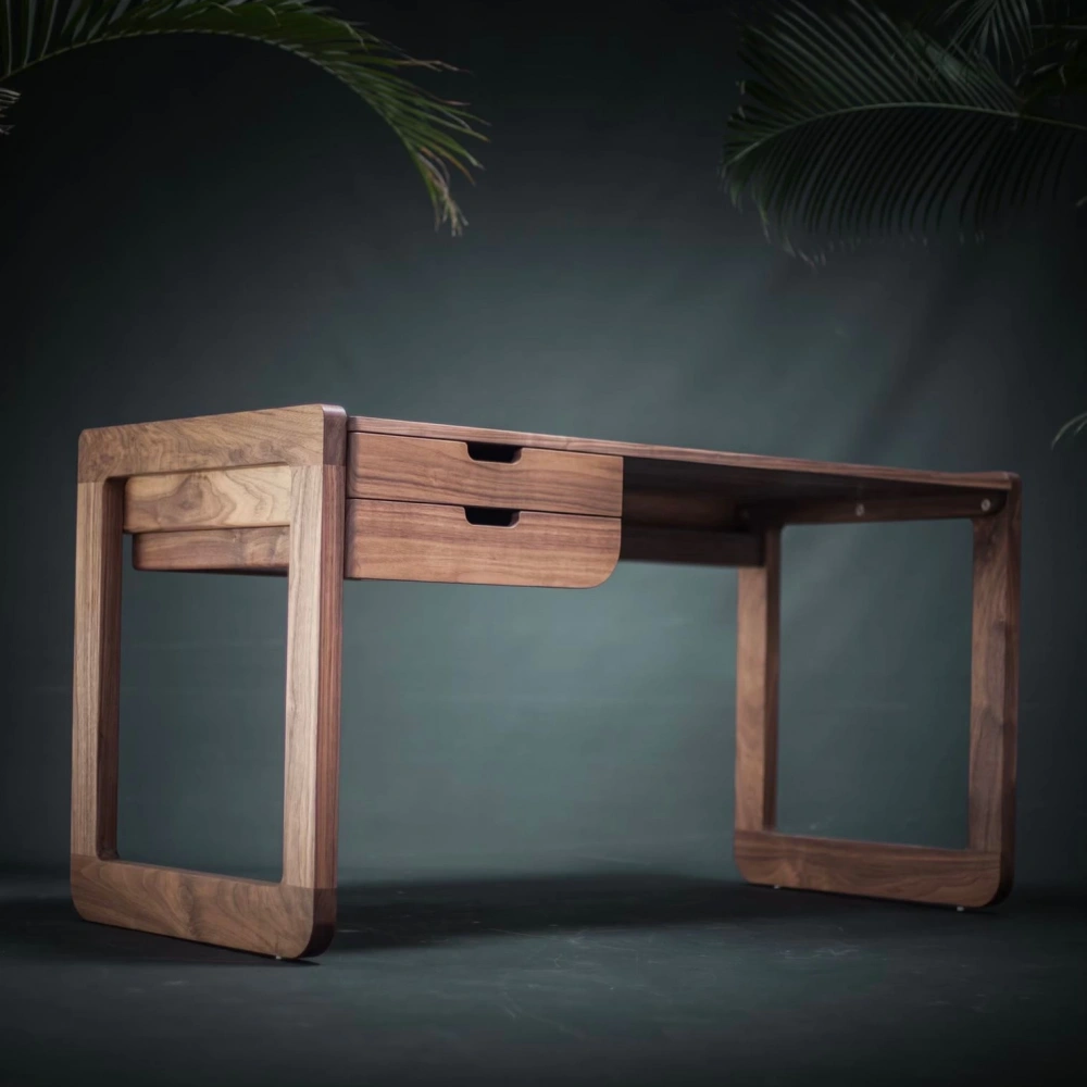 Ahşap modern rustik masif çalışma masası