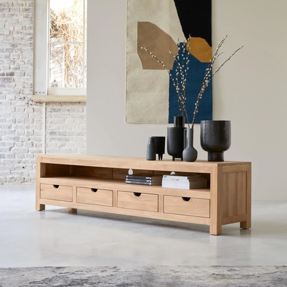 Winchester Masif Ahşap Çekmeceli Tv Ünite