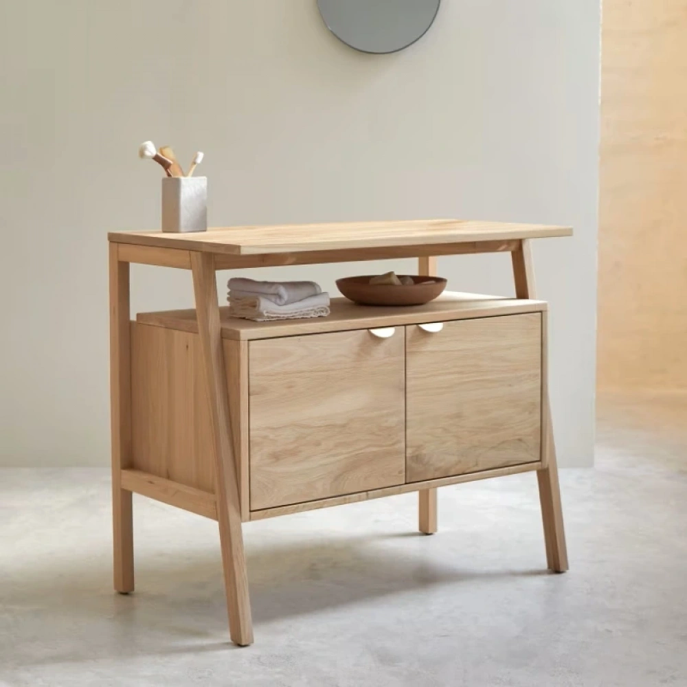 Pola Masif Ahşap Mini Konsol Büfe