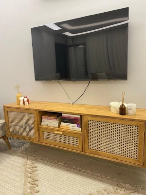 Ahşap doğal hazeranlı çam masif tv ünite