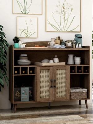 Ahşap Hazeranlı Masif Bar Dolabı