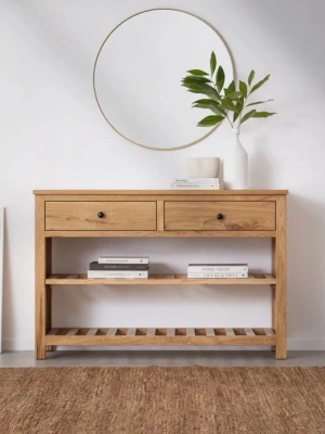 Ahşap ızgara raflı masif dresuar