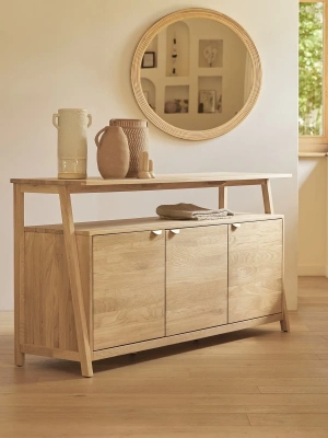 Pola natural model masif ahşap büfe, konsol