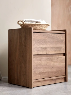 Alto Masif Ahşap Çift Çekmeceli Komodin