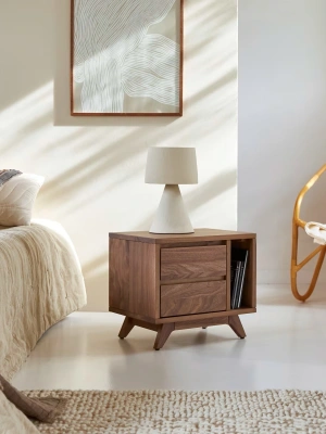 Dark Walnut Masif Ahşap Komodin