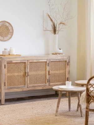 Mango Model Masif Ahşap Hazeranlı Konsol