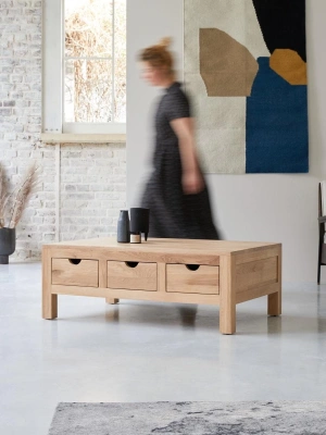 Winchester Masif Ahşap Çekmeceli Orta Sehpa