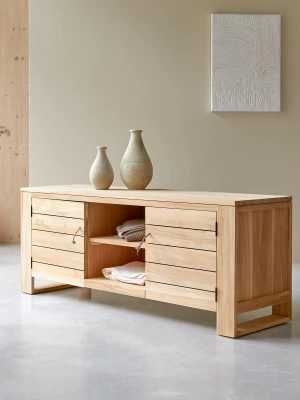 Natural model rustik masif ahşap tv ünite