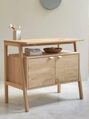 Pola Masif Ahşap Mini Konsol Büfe