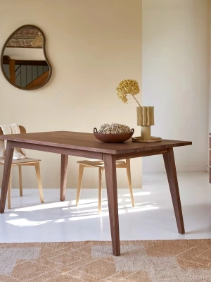 Sara Walnut Masif Ahşap Yemek Masası