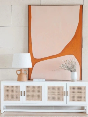 Vista Masif Ahşap Hazeranlı Beyaz Tv Ünite