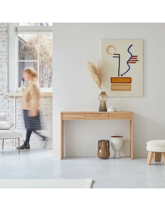 Ahşap basic model natural masif dresuar