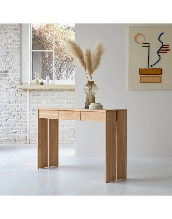 Ahşap basic model natural masif dresuar