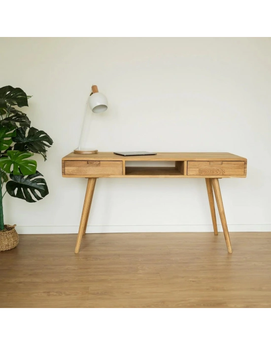 Ahşap basic model rustik masif çalışma masası