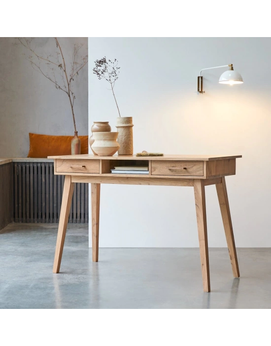 Ahşap çift çekmeceli basic model dresuar, çalışma masası