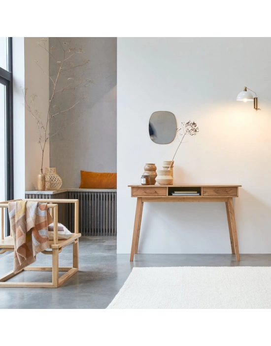 Ahşap çift çekmeceli basic model dresuar, çalışma masası