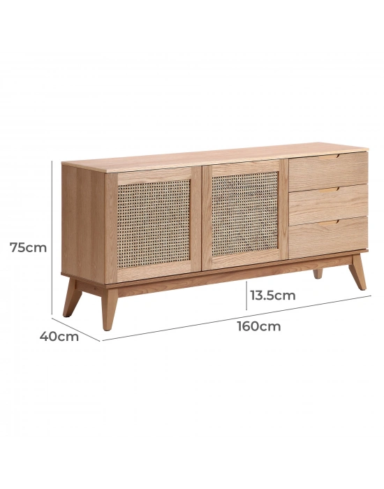 Nordic Masif Ahşap hazeran detaylı konsol
