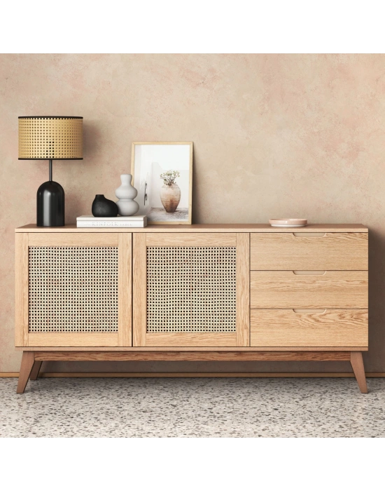 Nordic Masif Ahşap hazeran detaylı konsol