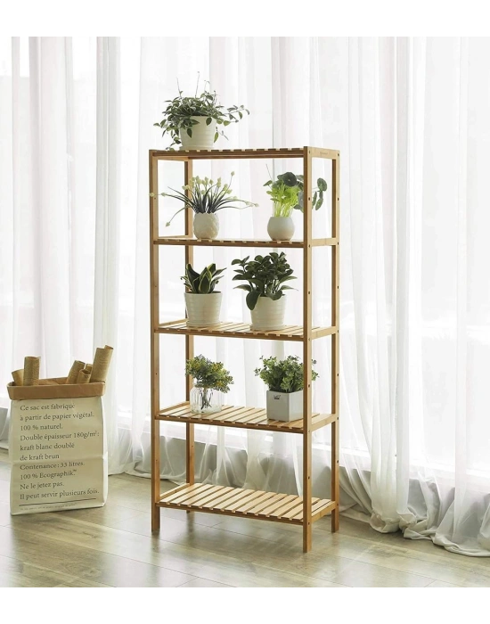 Ahşap ızgara raflı basic model kitaplık