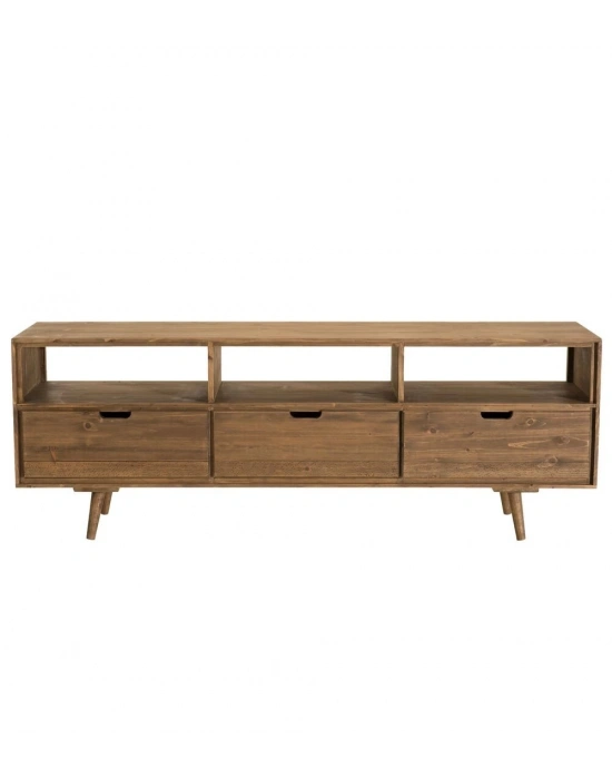 Ahşap Koyu Ceviz Model Vestern Stil Masif Tv Ünite