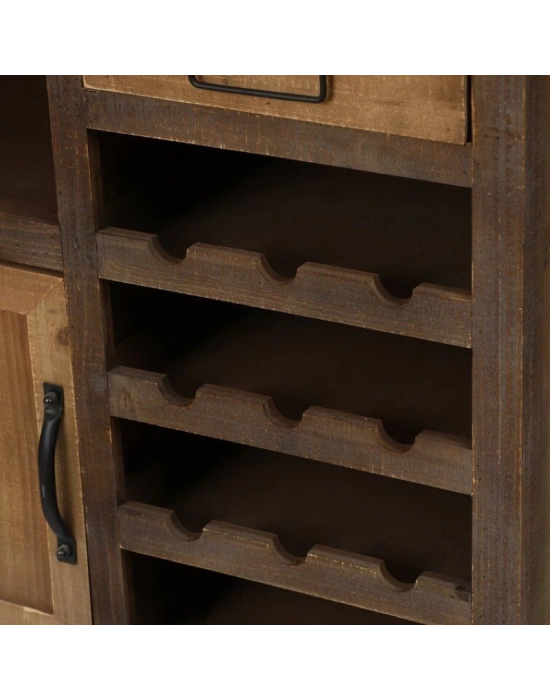 Masif Ahşap Vintage Stil Çok Amaçlı Bar dolabı