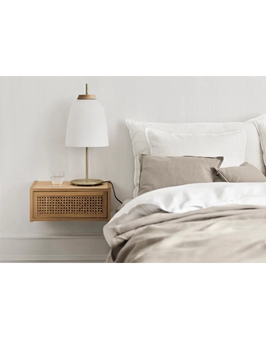 Ahşap masif doğal hazeran detaylı uçan komodin