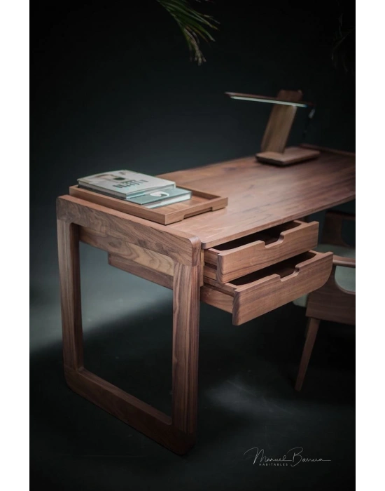 Ahşap modern rustik masif çalışma masası