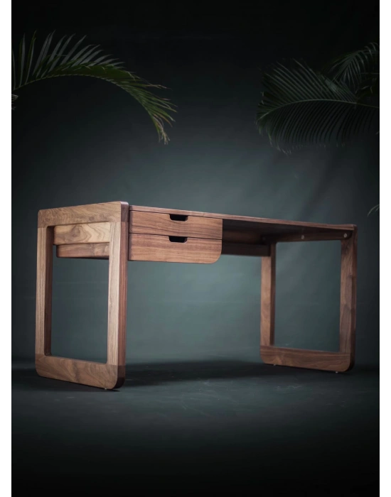 Ahşap modern rustik masif çalışma masası