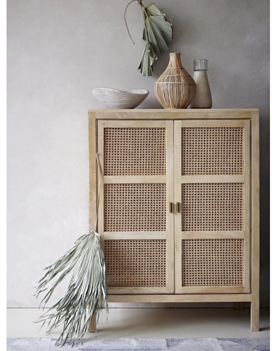 Ahşap natural çok amaçlı hazeranlı erzak dolabı