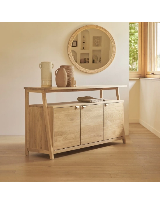 Pola natural model masif ahşap büfe, konsol