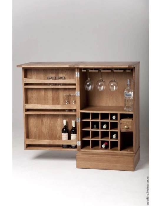 Ahşap tek kapaklı mini bar dolabı