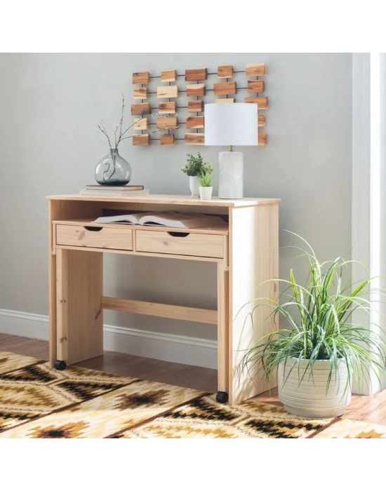 Ahşap tekerlekli çok amaçlı çalışma masası, dresuar