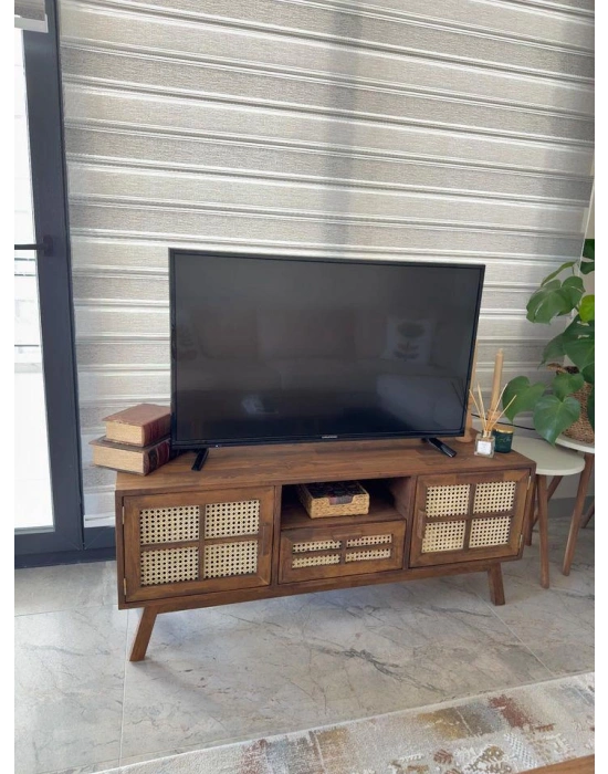 Ahşap vintage model hazeran detaylı tv ünite