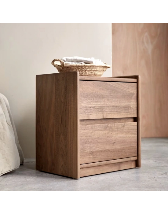 Alto Masif Ahşap Çift Çekmeceli Komodin