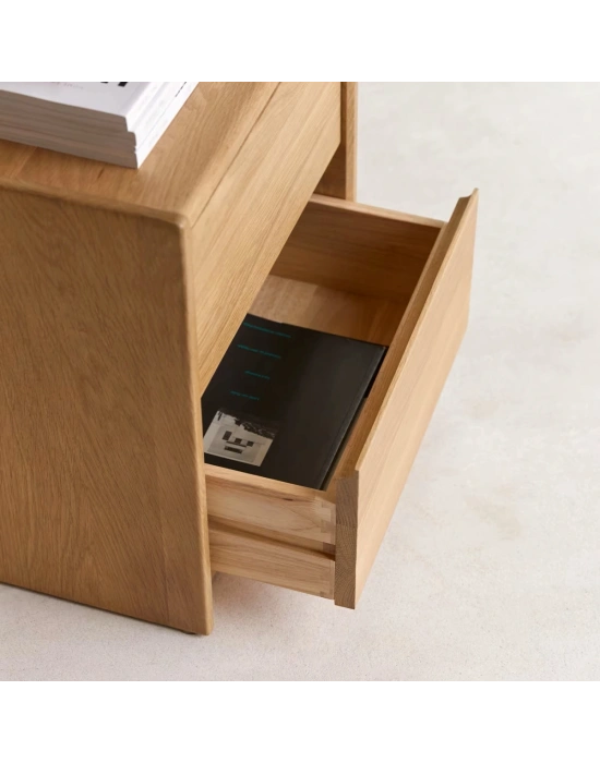 Alto Masif Ahşap Çift Çekmeceli Komodin