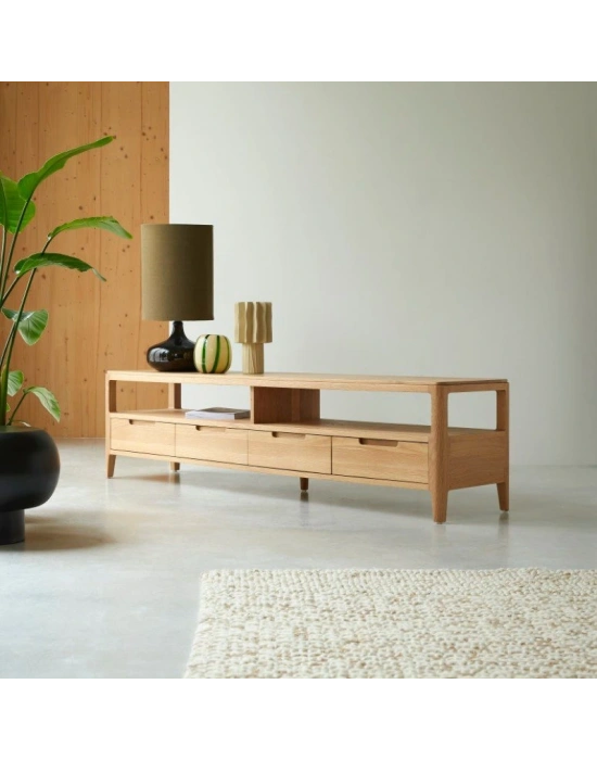 Alto Masif Ahşap Natural Model Tv Ünite