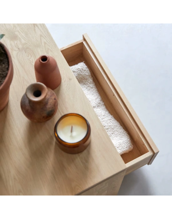 Anoa Masif Ahşap çift çekmece Tv ünite