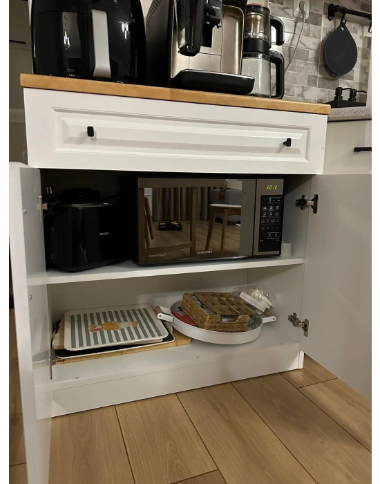 Çok amaçlı ahşap detaylı kahve köşesi dolabı