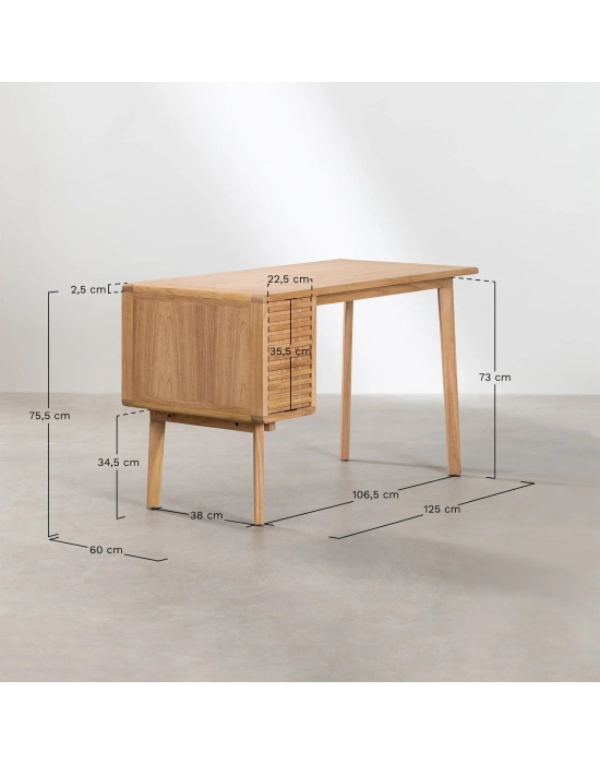 Deleyna Masif Ahşap Çalışma Masası