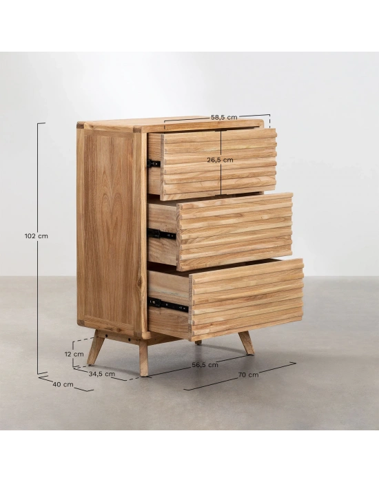 Deleyna Masif Ahşap Şifonyer